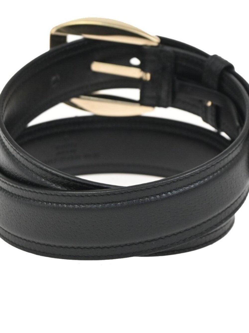 GUCCI Logo Belt 80/32 35mm Leather Black GHW Italy 68KC925 - Picture 3 of 13